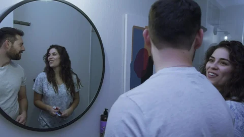 Stock Video Couple Having Fun While Brushing Their Teeth Live Wallpaper For PC - Free Live Wallpaper