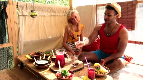 Stock Video Couple Having A Healthy Lunch Live Wallpaper For PC - Free Live Wallpaper