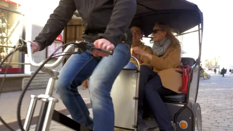 Stock Video Couple Enjoying A Bicycle Taxi Ride Live Wallpaper For PC - Free Live Wallpaper