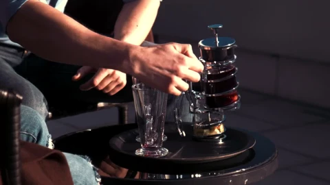 Stock Video Couple Drinking Coffee In The Terrace Live Wallpaper For PC - Free Live Wallpaper