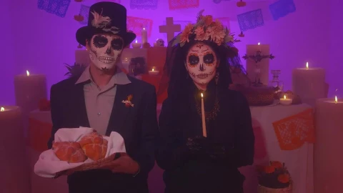 Stock Video Couple Dressed As Catrin And Catrina On Day Of The Live Wallpaper For PC - Free Live Wallpaper