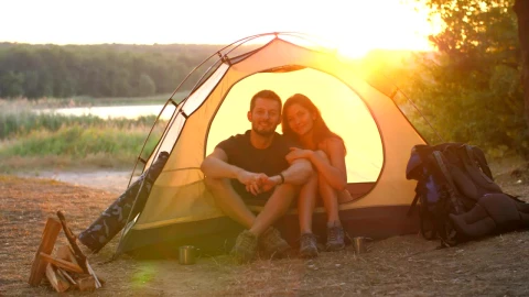 Stock Video Couple At Camp On Their Nature Trip Live Wallpaper For PC - Free Live Wallpaper