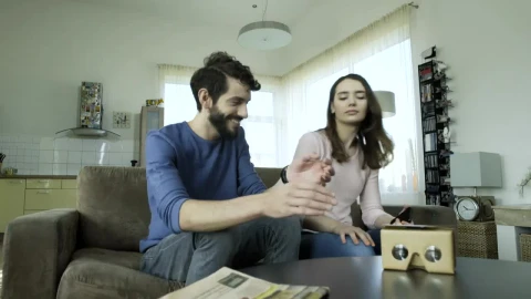 Stock Video Couple Assemble Cardboard Lenses For Virtual Reality Live Wallpaper For PC - Free Live Wallpaper