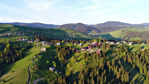 Stock Video Country Houses In A Mountain Village Live Wallpaper For PC - Free Live Wallpaper