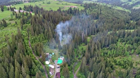 Stock Video Country Houses In A Forest Mountain Live Wallpaper For PC - Free Live Wallpaper