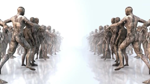 Stock Video Corridor With Human Body Sculptures Live Wallpaper For PC - Free Live Wallpaper