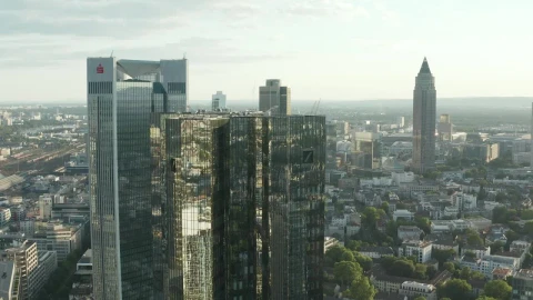 Stock Video Corporate Office Skyscrapers Of Frankfurt Live Wallpaper For PC - Free Live Wallpaper