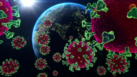 Stock Video Coronavirus Floating In Space Reaching Earth Live Wallpaper For PC - Free Live Wallpaper