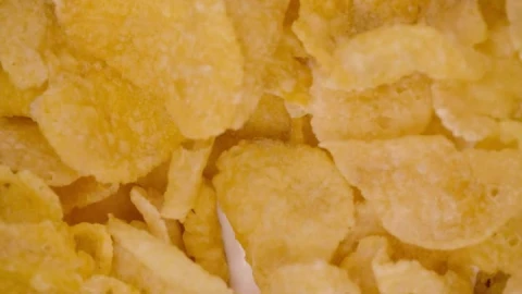 Stock Video Corn Flakes Cereal Texture With Milk Live Wallpaper For PC - Free Live Wallpaper