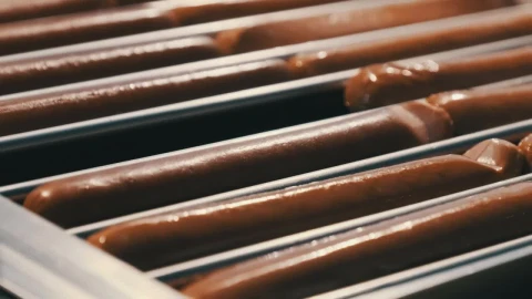 Stock Video Cooking Sausages In An Industrial Machine Live Wallpaper For PC - Free Live Wallpaper