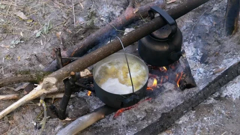 Stock Video Cooking Over A Campfire Live Wallpaper For PC - Free Live Wallpaper