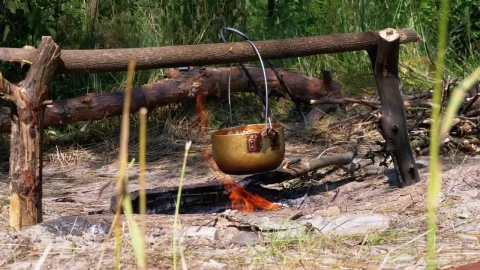Stock Video Cooking Over A Campfire In The Country Live Wallpaper For PC - Free Live Wallpaper