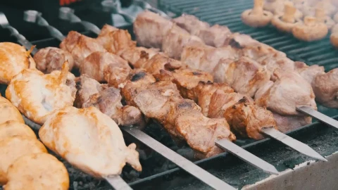 Stock Video Cooking Meat Skewers Live Wallpaper For PC - Free Live Wallpaper