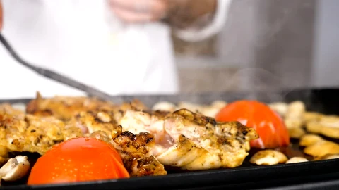 Stock Video Cooking Chicken On A Flat Grill Live Wallpaper For PC - Free Live Wallpaper