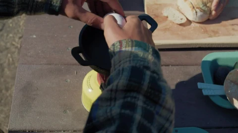 Stock Video Cooking Breakfast At A Campsite Live Wallpaper For PC - Free Live Wallpaper