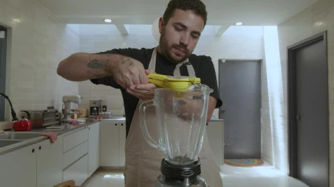 Stock Video Cook Adding Lemon To A Blender Live Wallpaper For PC - Free Live Wallpaper