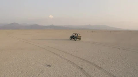 Stock Video Convertible Jeep Crossing A Large Desert In Aerial Shot  Smal Live Wallpaper For PC - Free Live Wallpaper