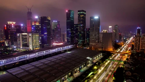 Stock Video Convention Center In Shenzhen At Night Live Wallpaper For PC - Free Live Wallpaper