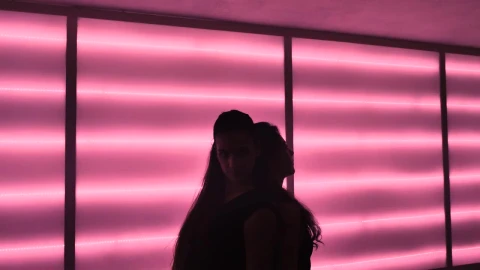 Stock Video Contemporary Dancers In Neon Lit Dance Studio Live Wallpaper For PC - Free Live Wallpaper