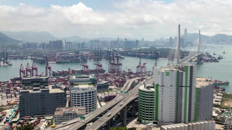 Stock Video Containerport And Harbor In Hong Kong Live Wallpaper For PC - Free Live Wallpaper