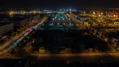 Stock Video Container Terminal Time Lapse In Tokyo Live Wallpaper For PC - Free Live Wallpaper