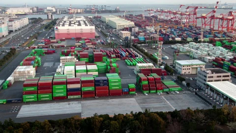 Stock Video Container Terminal In Tokyo Live Wallpaper For PC - Free Live Wallpaper