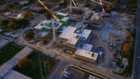 Stock Video Construction Zone In A City In An Aerial Shot Live Wallpaper For PC - Free Live Wallpaper