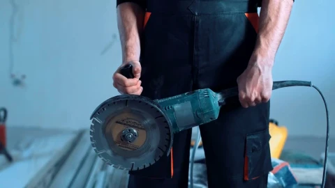 Stock Video Construction Worker Shows A Cutting Tool Live Wallpaper For PC - Free Live Wallpaper