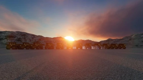 Stock Video Construction Trucks In The Desert Live Wallpaper For PC - Free Live Wallpaper
