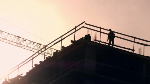 Stock Video Construction Site Silhouette In The Sunset Live Wallpaper For PC - Free Live Wallpaper