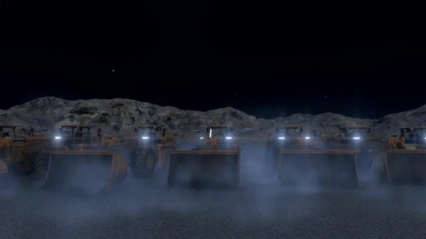 Stock Video Construction Machines At Night D Render Live Wallpaper For PC - Free Live Wallpaper