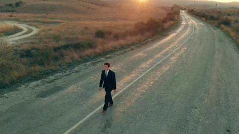 Stock Video Conceptual Video Of Businessman Walking On The Road Live Wallpaper For PC - Free Live Wallpaper