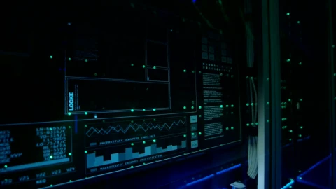 Stock Video Computer Login Screen In Modern Data Center Live Wallpaper For PC - Free Live Wallpaper