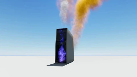 Stock Video Computer Burning On Fire In Empty Space D Live Wallpaper For PC - Free Live Wallpaper