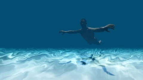 Stock Video Computer Animated Person Swimming Underwater Live Wallpaper For PC - Free Live Wallpaper