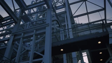 Stock Video Complex Industrial Construction Made With Metal Beams Live Wallpaper For PC - Free Live Wallpaper