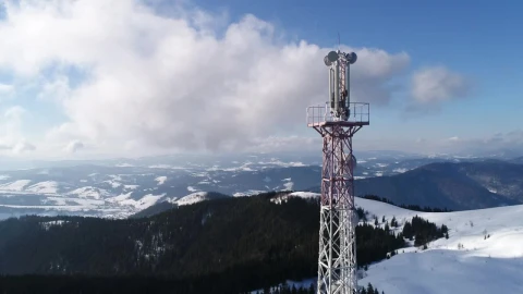 Stock Video Communications Antenna Tower In The Snowy Mountains Live Wallpaper For PC - Free Live Wallpaper