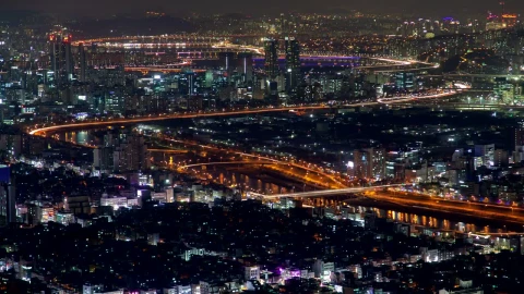 Stock Video Colossal City Illuminated At Night Live Wallpaper For PC - Free Live Wallpaper