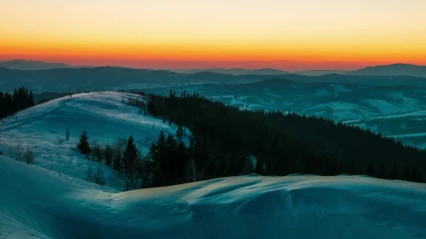 Stock Video Colorful Dawn At A Winter Mountains Live Wallpaper For PC - Free Live Wallpaper