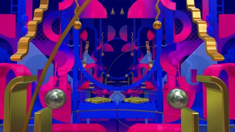 Stock Video Colorful D Geometric Shapes Floating Live Wallpaper For PC - Free Live Wallpaper