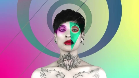 Stock Video Colorful And Abstract Image Of A Woman From The Front Live Wallpaper For PC - Free Live Wallpaper