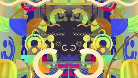 Stock Video Colorful Abstract Floating Geometric Shapes Backdrop Live Wallpaper For PC - Free Live Wallpaper
