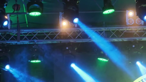 Stock Video Colored Spotlights In A Stage Live Wallpaper For PC - Free Live Wallpaper
