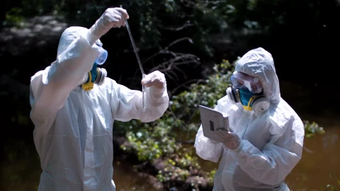 Stock Video Collecting Water Samples In Biohazard Suits Live Wallpaper For PC - Free Live Wallpaper