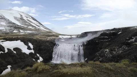 Stock Video Cold Waterfall Tumbling Over Rocks Live Wallpaper For PC - Free Live Wallpaper