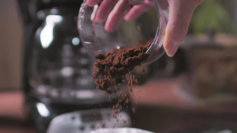 Stock Video Coffee Powder Being Poured On The Coffee Maker Filter Live Wallpaper For PC - Free Live Wallpaper