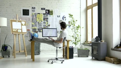 Stock Video Coffee Break In A Creative Studio Live Wallpaper For PC - Free Live Wallpaper