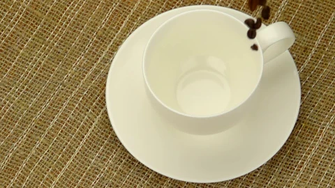 Stock Video Coffee Beans Falling Into A Cup Live Wallpaper For PC - Free Live Wallpaper