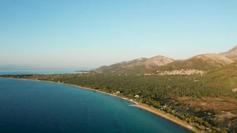 Stock Video Coastal Village Nested Between Two Mountains Live Wallpaper For PC - Free Live Wallpaper