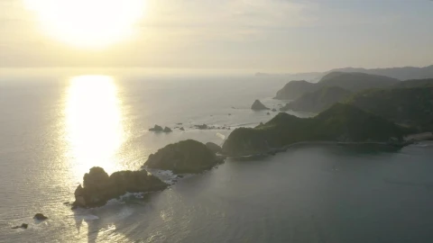 Stock Video Coast With Islands And Mountains Covered With Vegetation During A Live Wallpaper For PC - Free Live Wallpaper